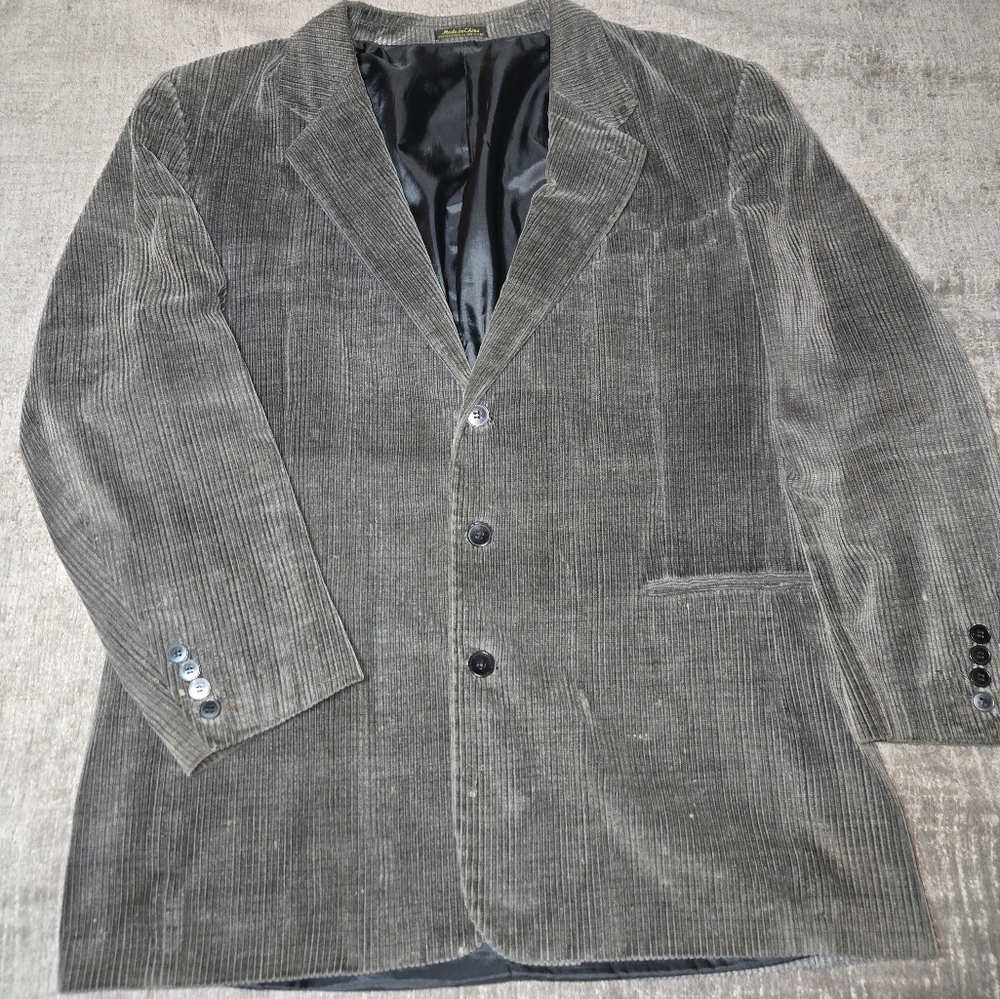 Yorkshire & Hill Men's Green Corduroy Blazer Jacket XL